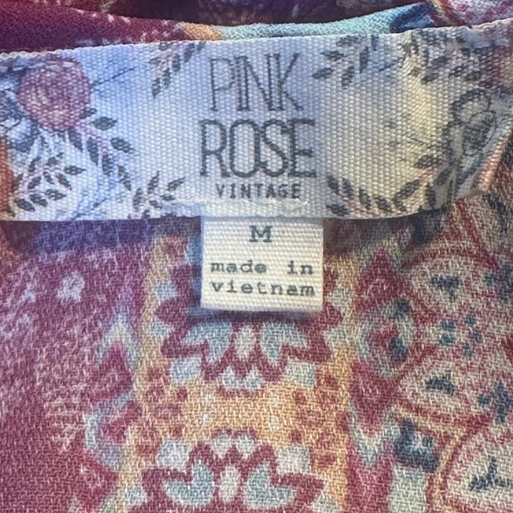 Pink Rose Vintage Boho Print Maxi Dress - Picture 5 of 5